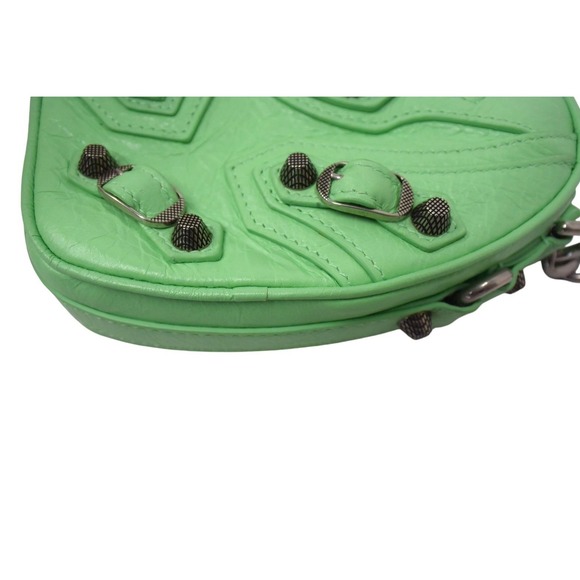 Balenciaga Le Cagole Heart Shoulder Bag Green Silver - Picture 5 of 10